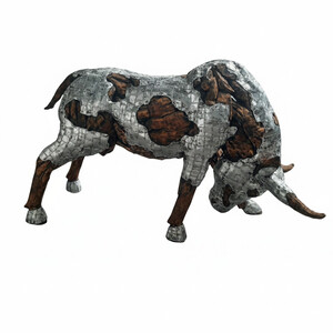 Banteng Nyruduk - T - Natural Silver