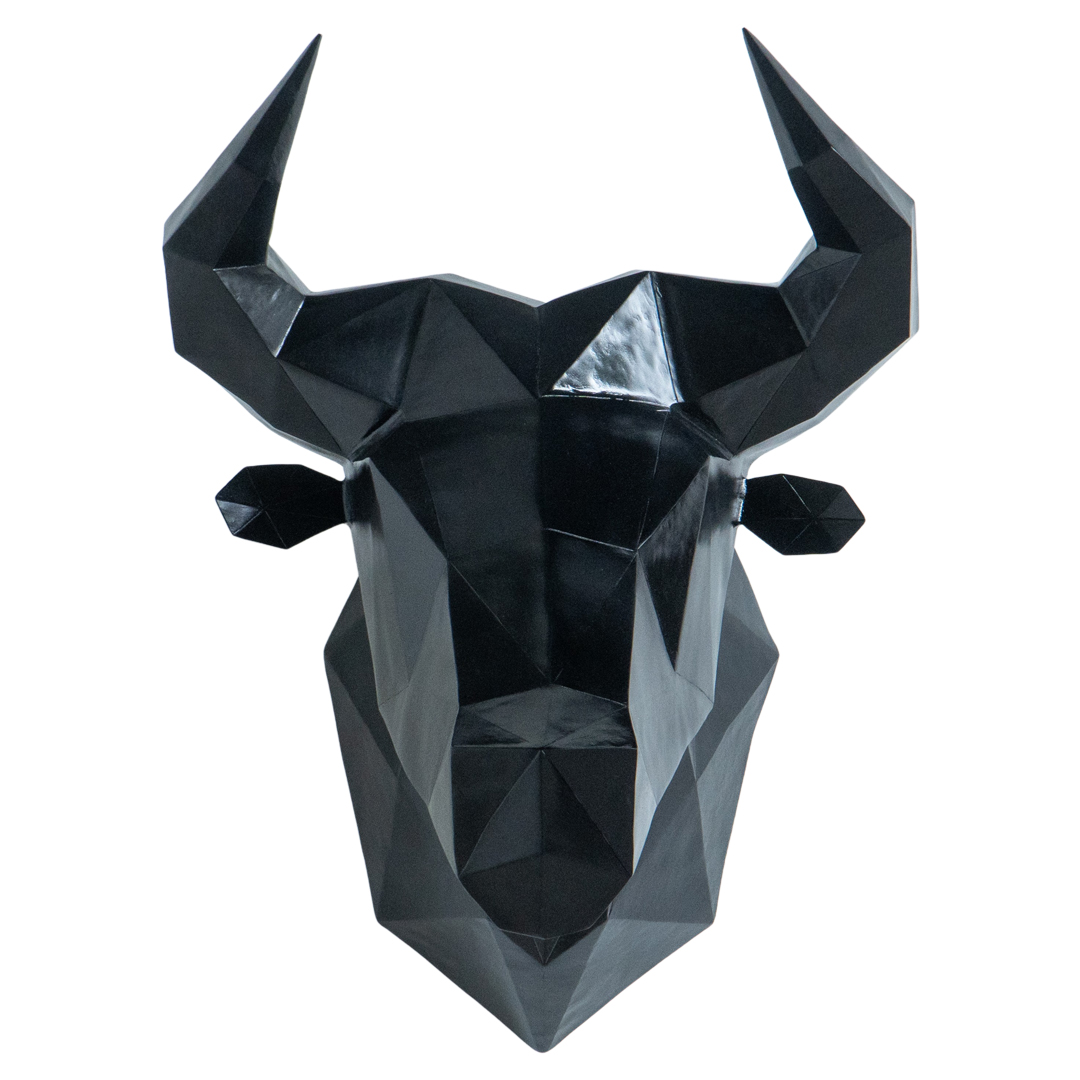 Fierce Bull Head - L - Black Glossy RH