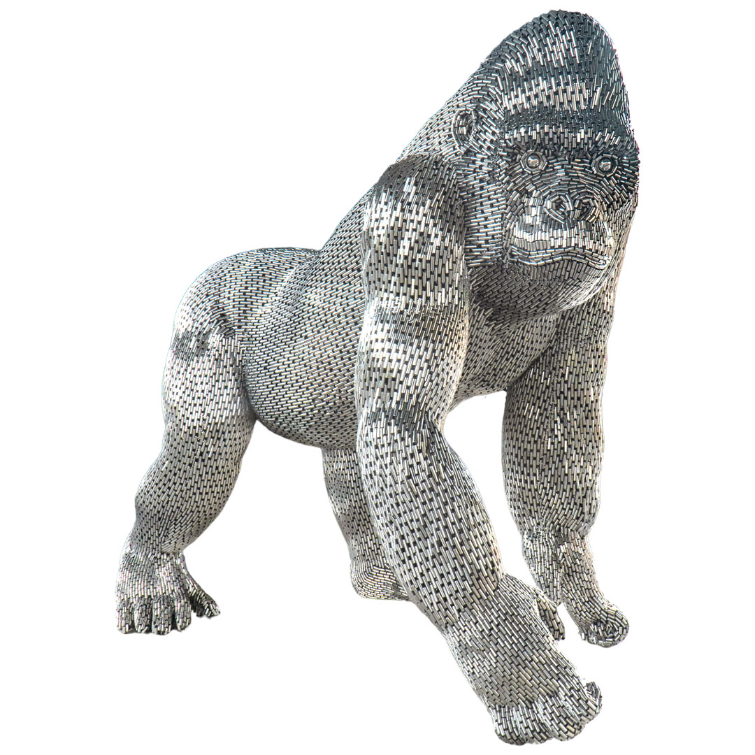Gorilla Giant Statue - XJ - Silver ST