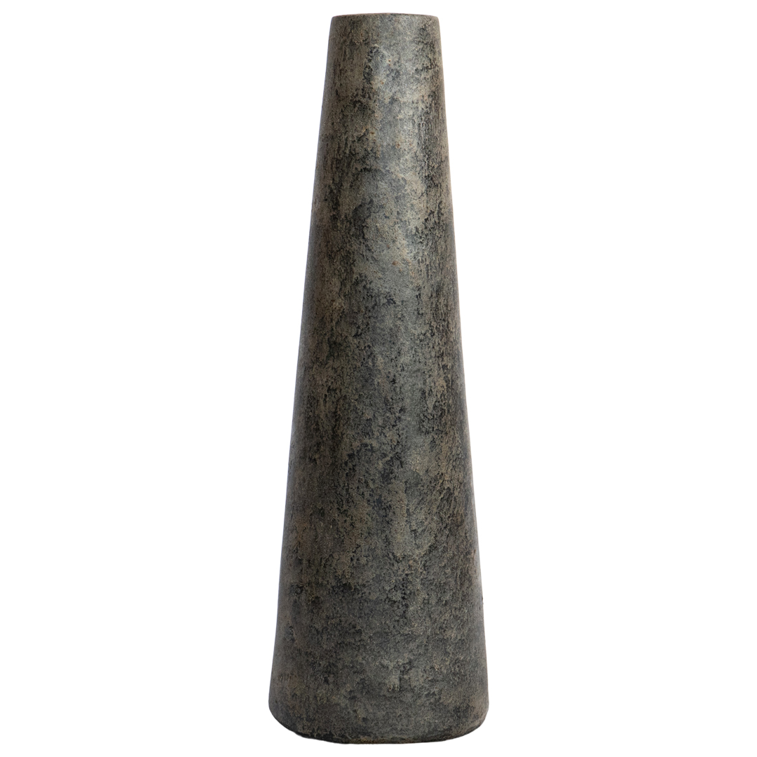 Pyramid Vase - L - Rustic Black Brown