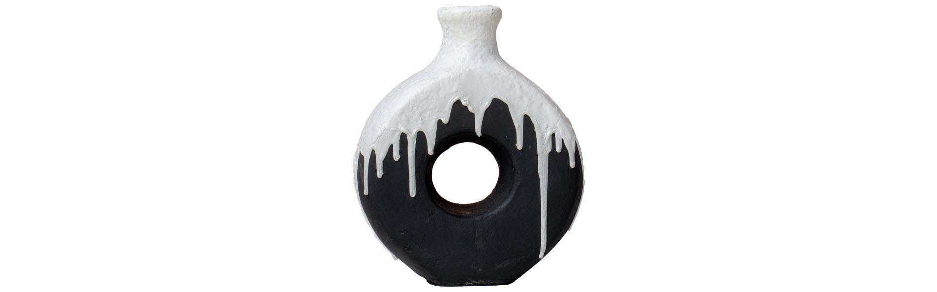 Roda with Hole - M - White Melt Black