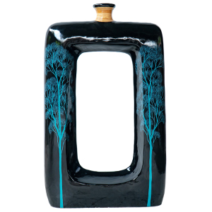 Square Pot w-Hole - XT - Black Tosca Tree Gl Rattan
