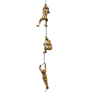 Happy Climbing Man - XS - Brilliant Gold Black