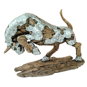 Jumping Bull - T - Natural Silver