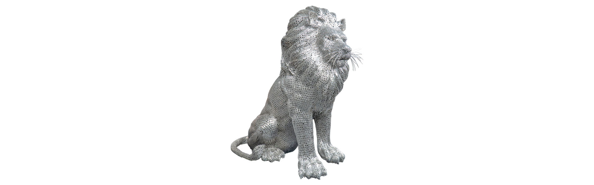 Majestic Sitting Lion - XJ - Silver ST