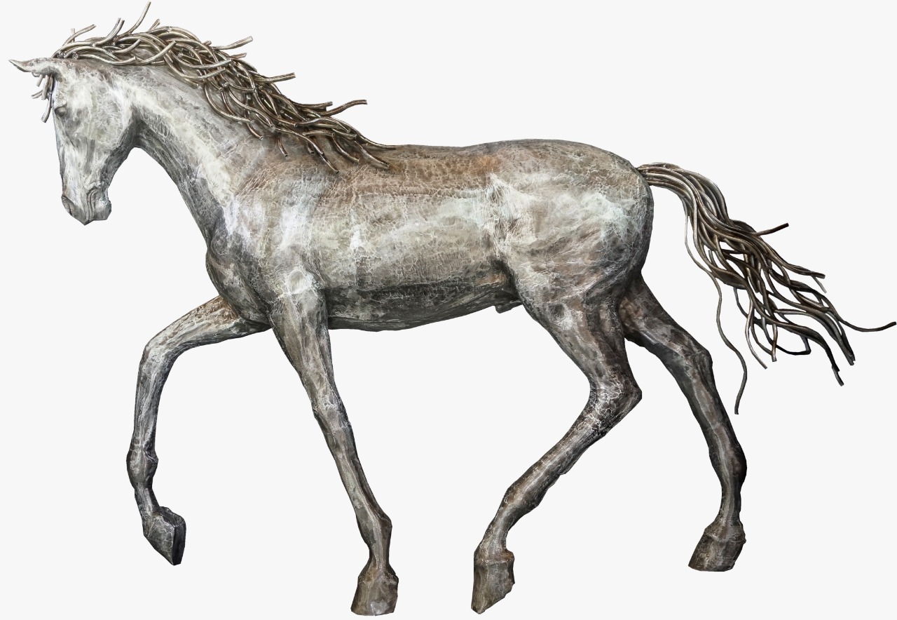 Trotting Horse - J - Black Silver TP