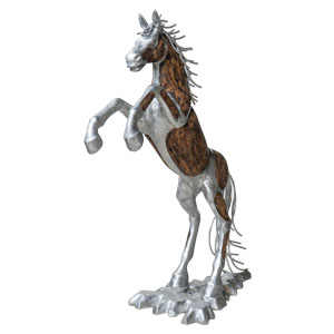 Mustang Horse - J - Natural Silver - Wood Combine