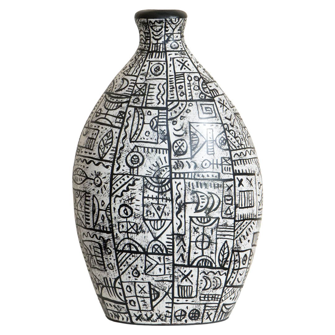 Papaya Bottle - S - White Black Decoratif