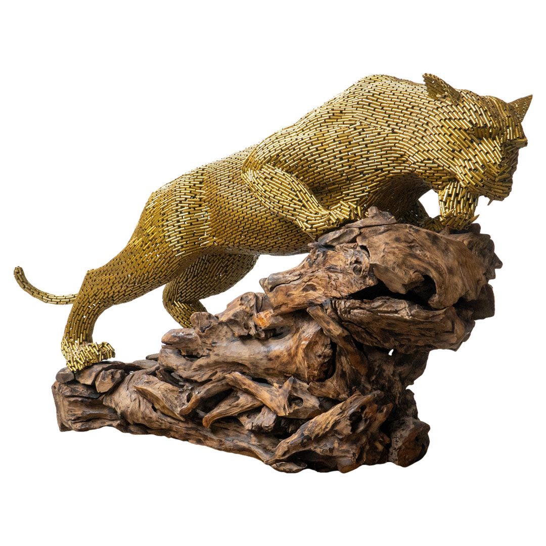 Pouncing Panther - M - Natural Gold Glossy