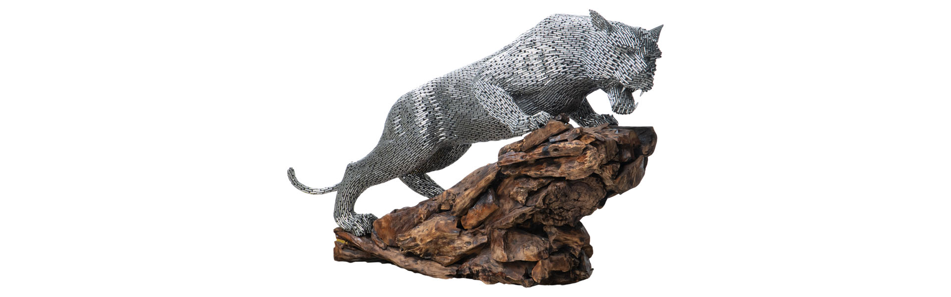 Pouncing Panther - L - Natural Silver Stainless