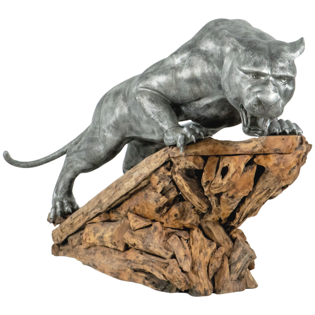 Pouncing Panther - XT - Natural Black Silver TP - Wood Base