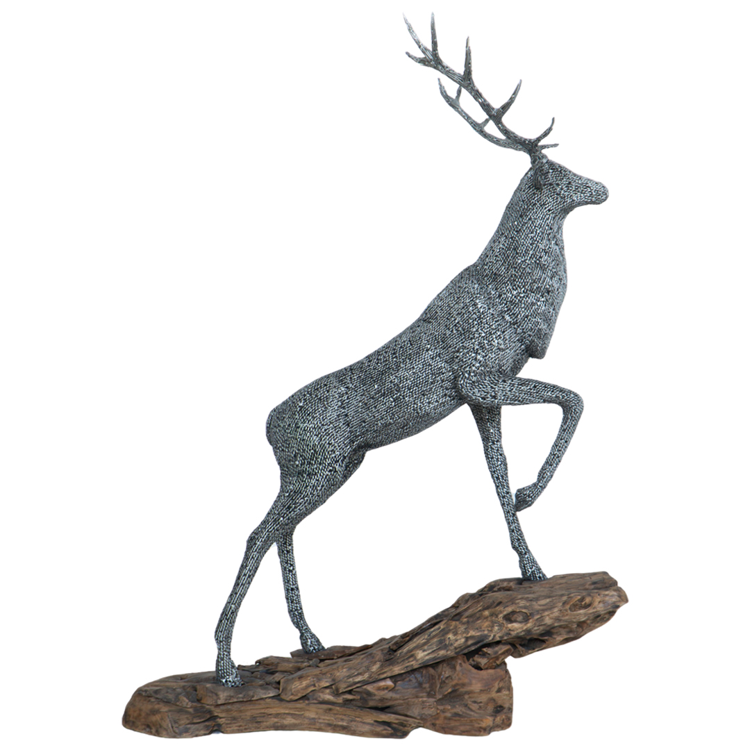 Peak Stag - T - Natural Black Silver TP - Wood Base - Twisted Strand