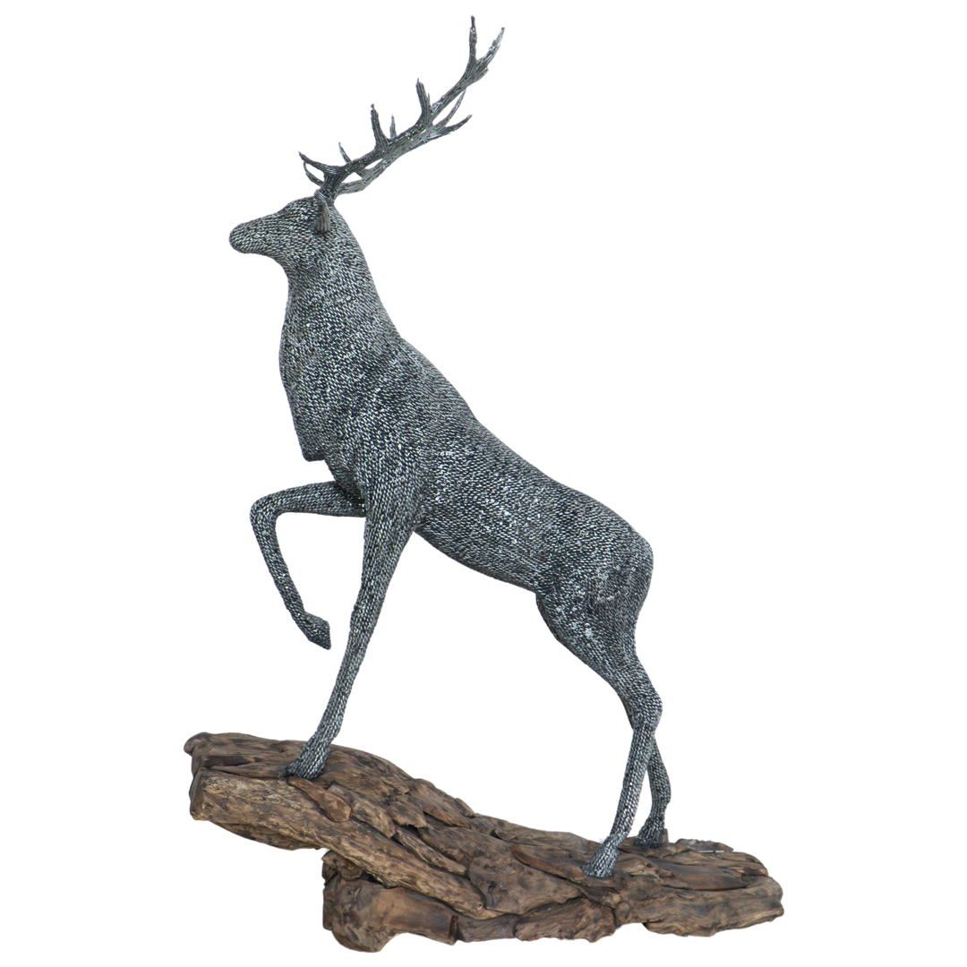 Peak Stag - T - Natural Black Silver TP - Wood Base - Twisted Strand