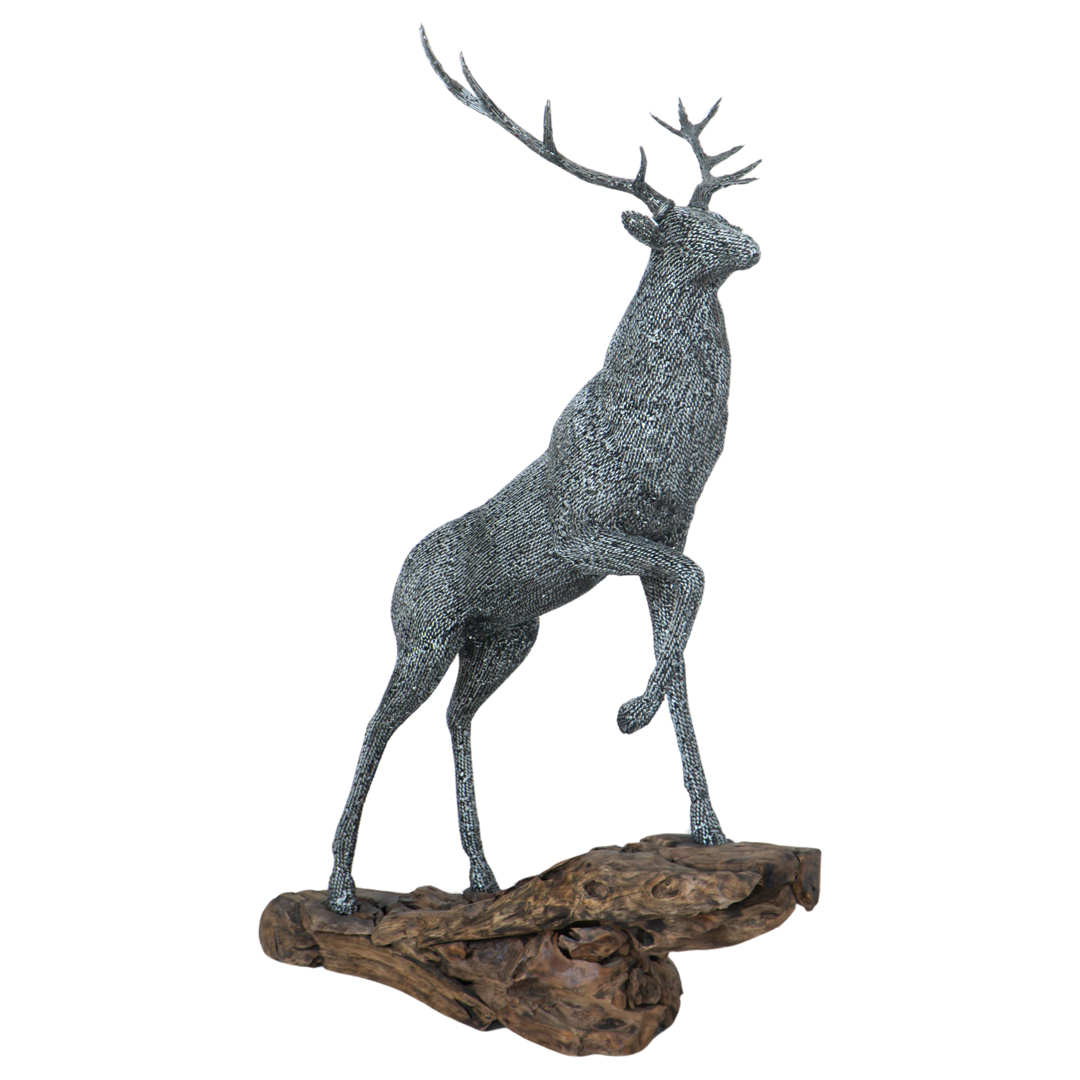 Peak Stag - T - Natural Black Silver TP - Wood Base - Twisted Strand