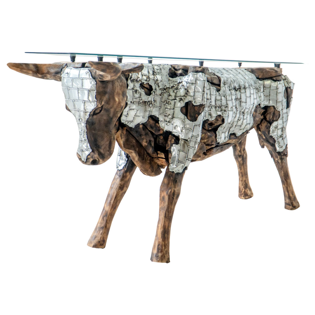 Rustic Beast - T - Natural Silver - Glass Top