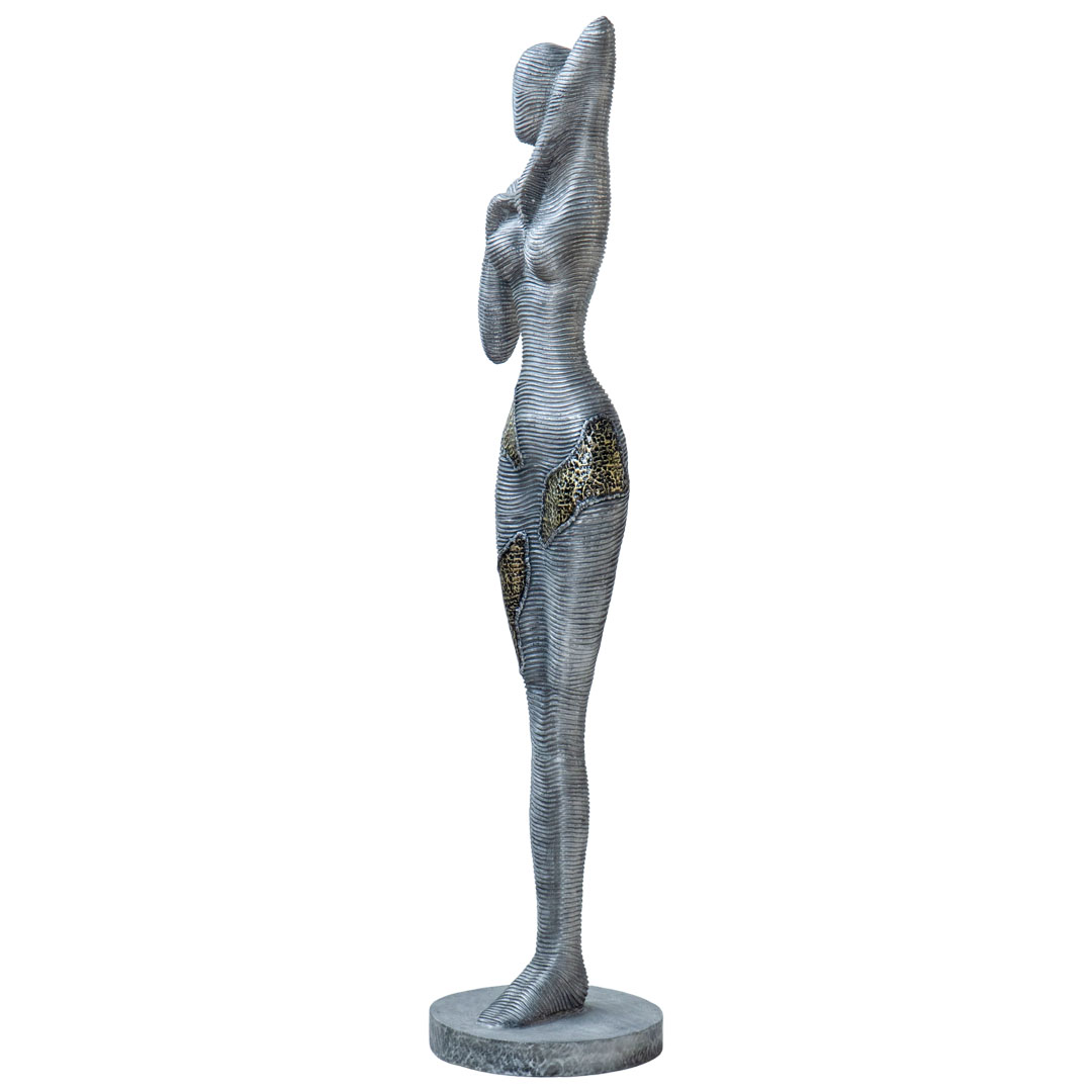 Biola Woman - J - Black Silver Gold - Line - Plate