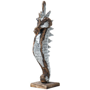 Sea Horse - L - Natural Silver