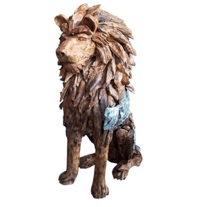 Sitting Lion - XJ - Natural Silver