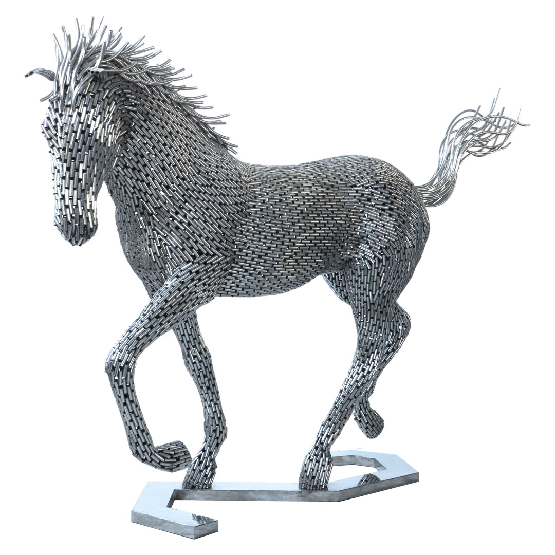 Tail Up Horse - J - Silver ST