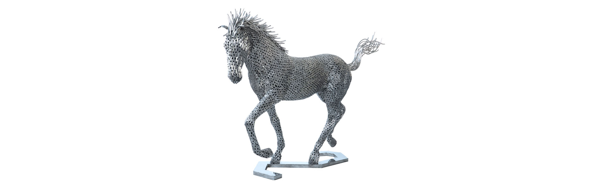 Tail Up Horse - J - Silver ST