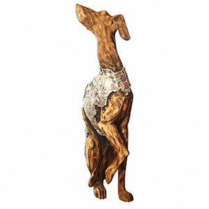 Greyhound Upright - L - Natural Silver