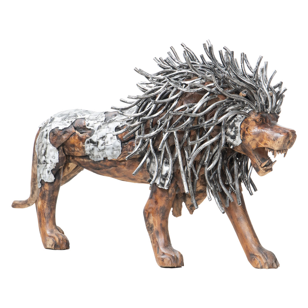 Walking Lion Dramatic - L - Natural Silver