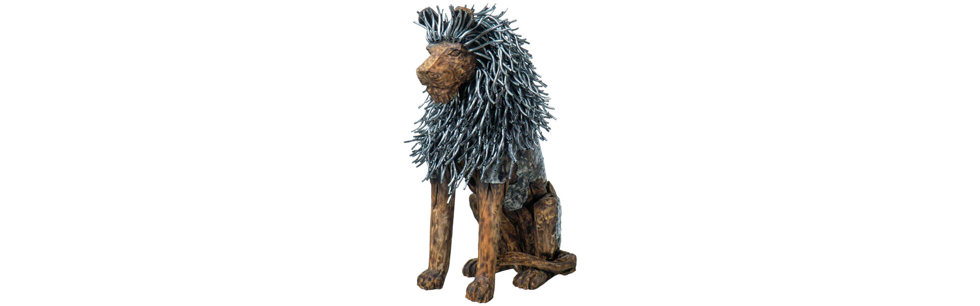Sitting Lion - J - Natural Silver