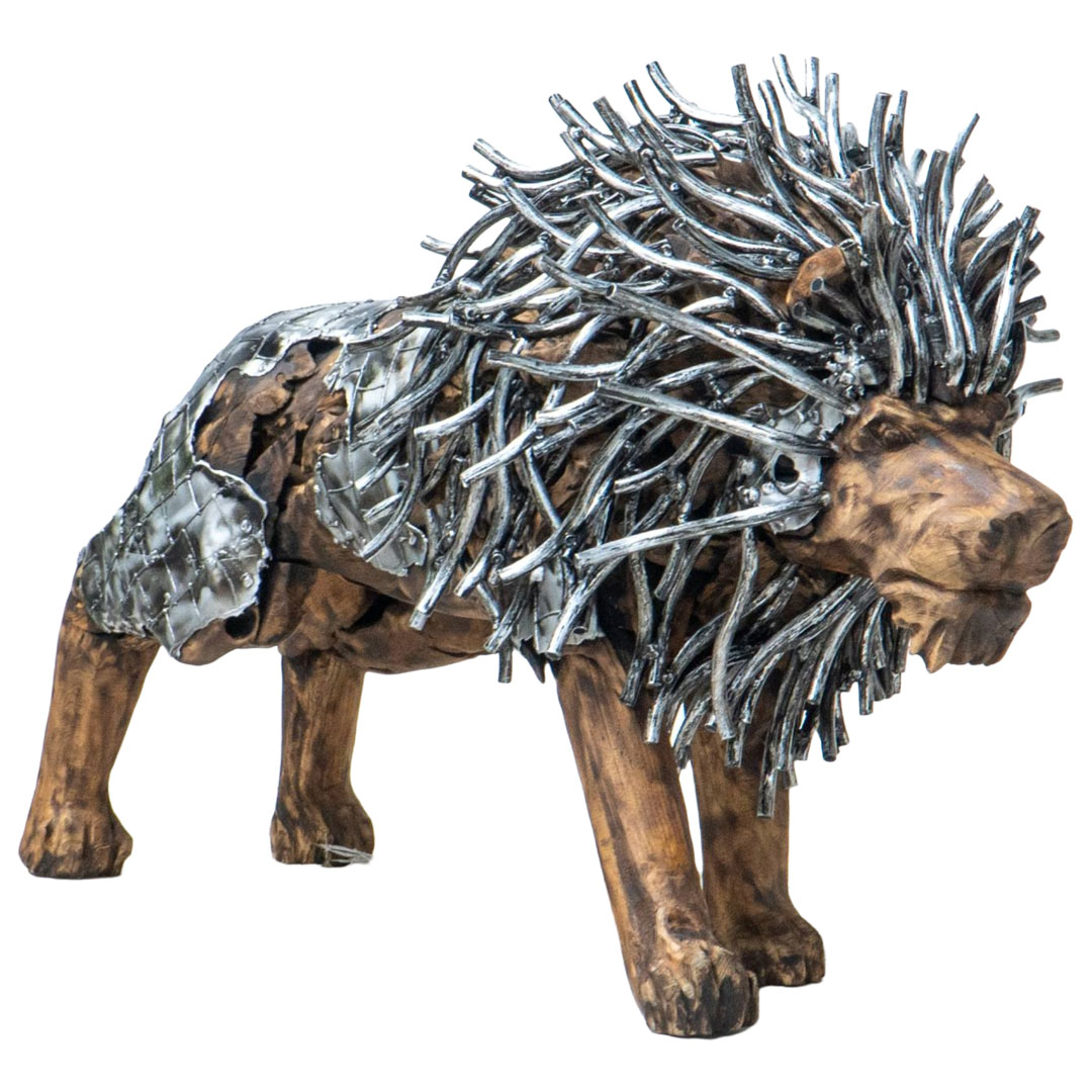 Walking Lion - L - Natural Silver