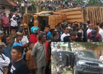 Pajero BK 12 T Mobnas Pemkab Simalungun Terlibat Tabrakan Beruntun, 6 Orang Meninggal