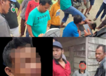 Akibat Main Hakim Sendiri, Wajah Terduga Pencuri Tabung Gas Bonyok