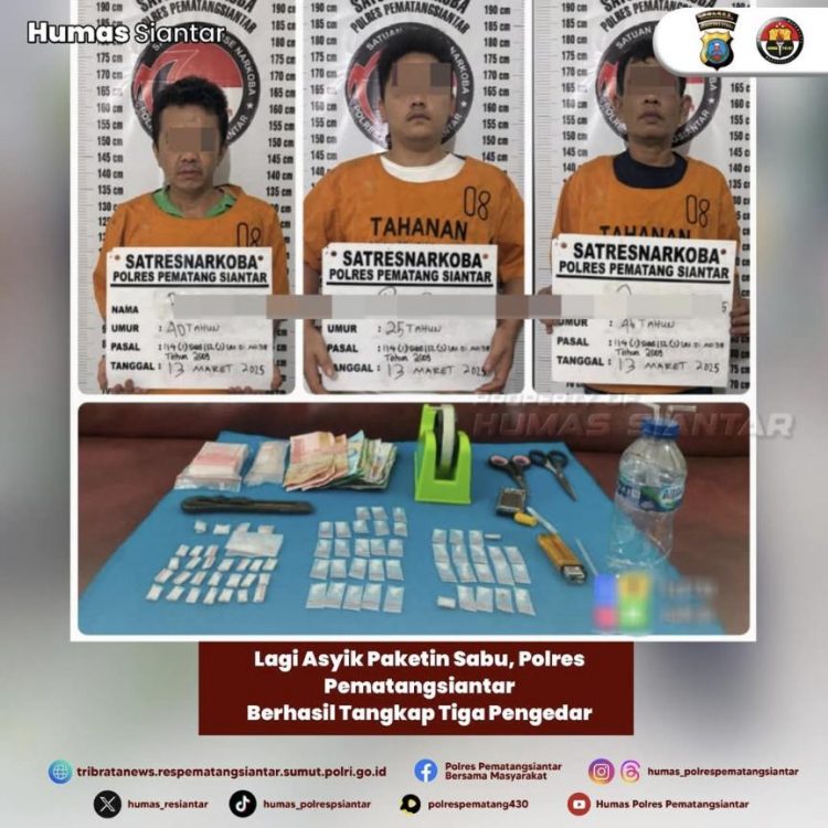 Sabu Berserakan Saat Penggerebekan, Tiga Orang Diringkus Ketika Coba Kabur