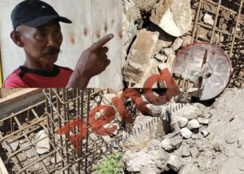 Pasar Modern di Perdagangan Berbiaya 11,6 Miliar, Kolom Praktis Pakai Material “Bekas” dan Padas