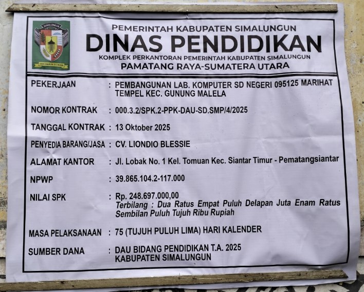 Gawat!! Proyek PL Tanpa PPK dan Tekenan Kadis, Disdik Simalungun Perintahkan Korwil Menghentikan