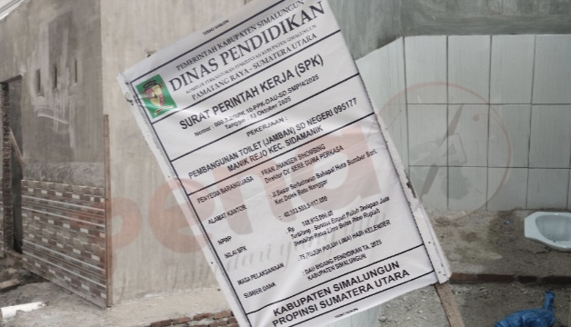 “Telantarkan” Pembangunan Toilet, CV SDP Terancam Diblack List, Jhansen “Beralibi” Material Berhilangan