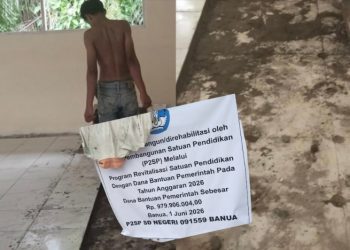 Revitalisasi SDN 091559 Banua Berbiaya 979 Juta, Lantai Keramik Lama Tidak Dibongkar