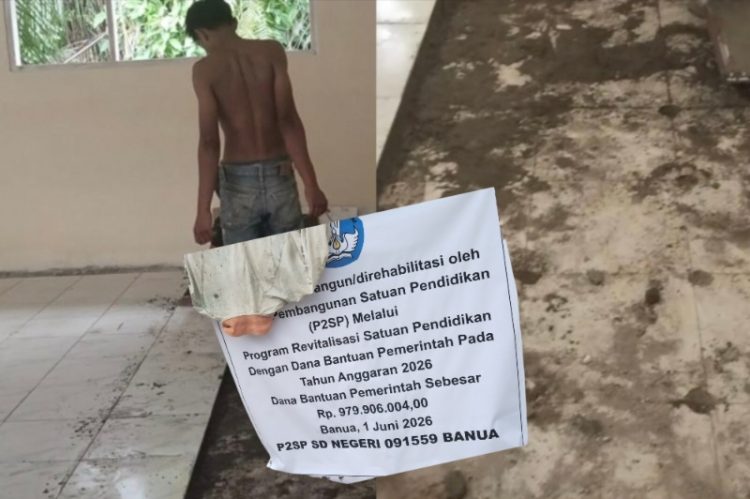 Revitalisasi SDN 091559 Banua Berbiaya 979 Juta, Lantai Keramik Lama Tidak Dibongkar