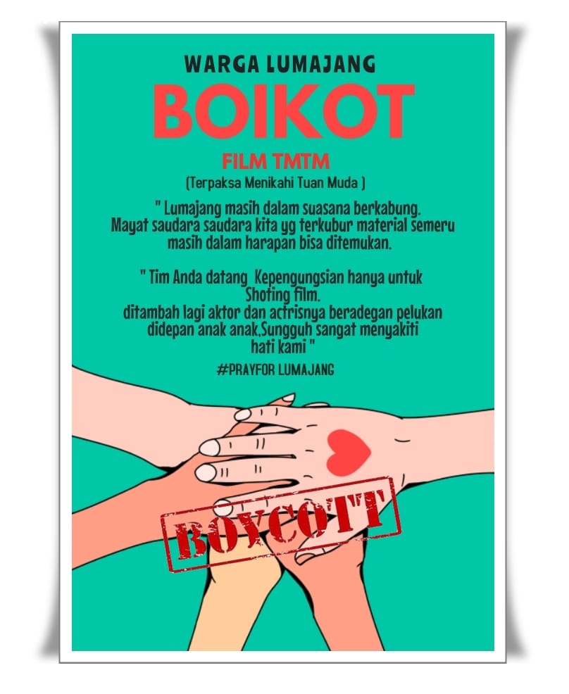 Poster warga Lumajang boikot sinetron Terpaksa Menikahi Tuan Muda