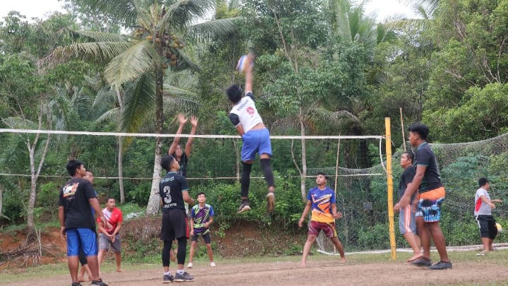 Olahraga bola voli di Desa Gemaharjo, Kecamatan Watulimo, Kabupaten Trenggalek