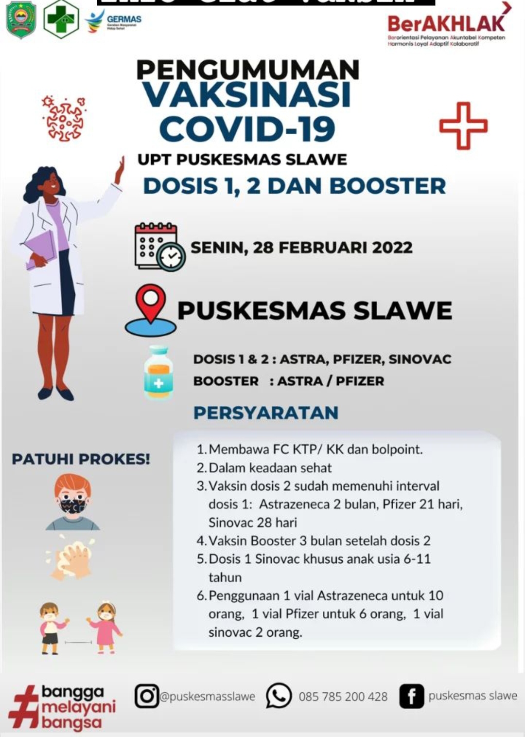 Jadwal Vaksin Covid-19 di Kecamatan Watulimo