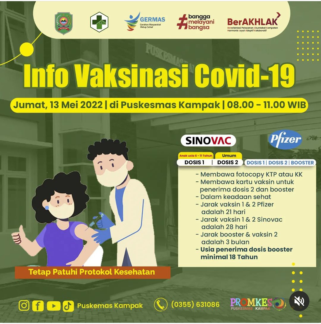 Jadwal vaksin Covid-19 di Kecamatan Kampak
