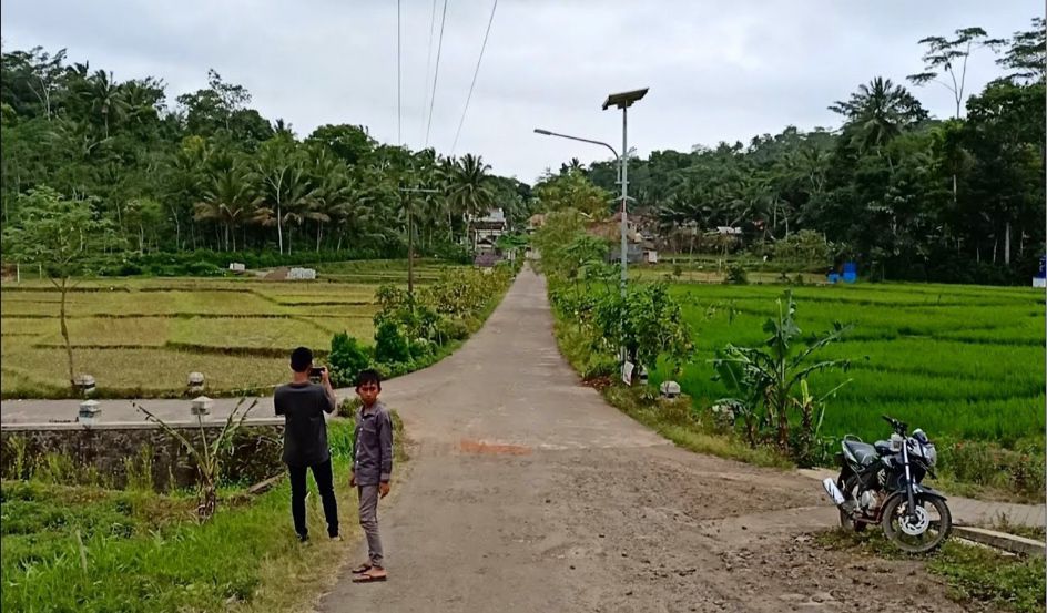 Suasana Desa Timahan, Kecamatan Kampak, Kabupaten Trenggalek, yang asri dengan lahan pertanian