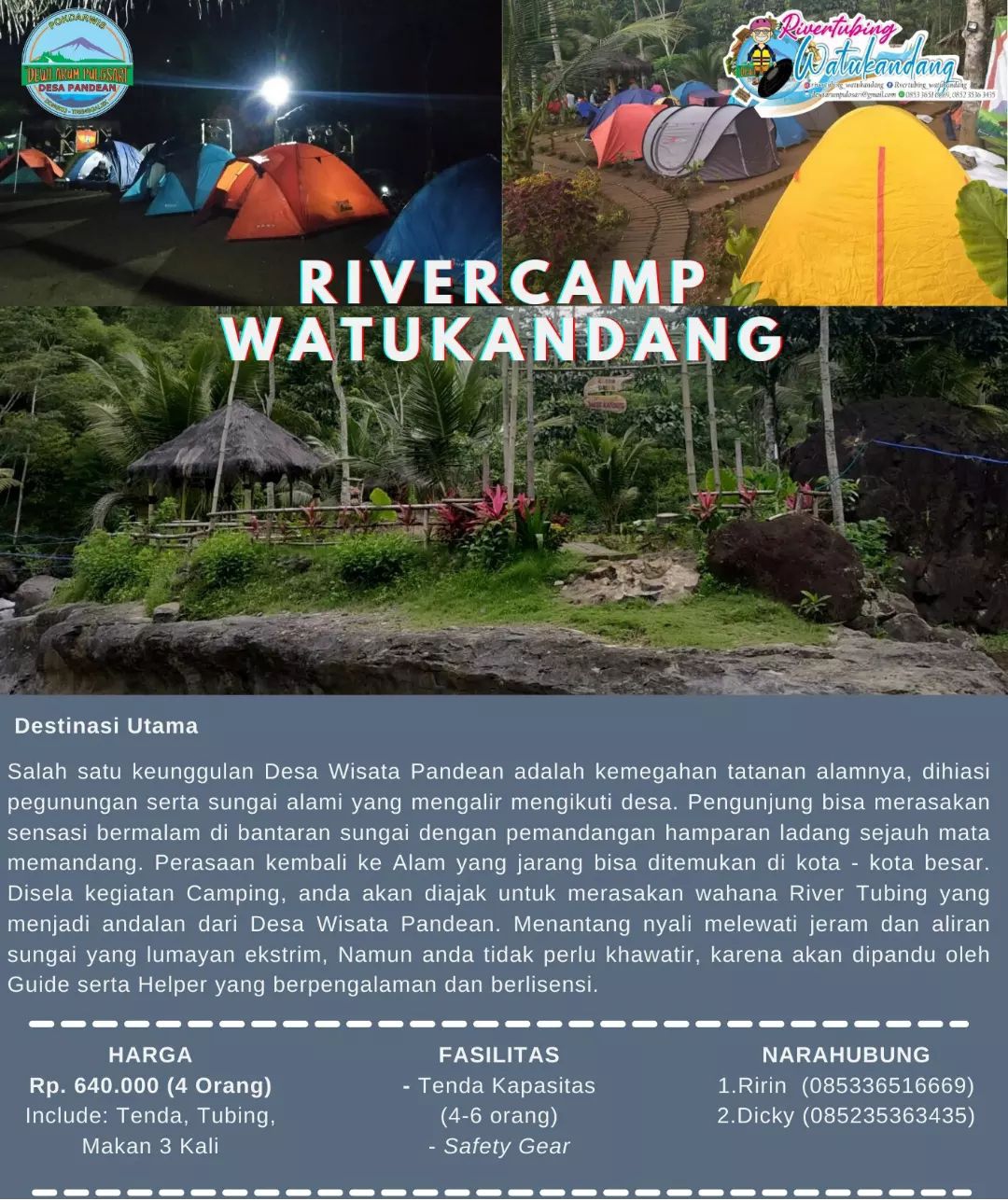 Paket Wisata River Camp Watukandang Desa Pandean Trenggalek