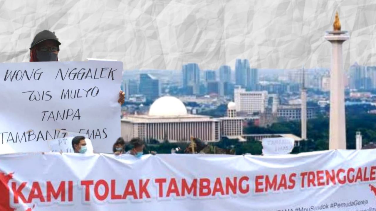Poster Aliansi Rakyat Trenggalek geruduk Jakarta/Foto: WALHI Jatim