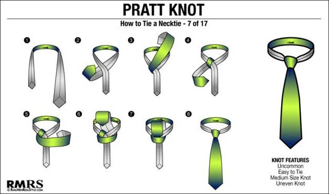 Teknik memakai dasi Simpul Pratt Knot