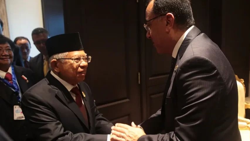 Wapres Ma’ruf Amin bertemu dengan PM Mesir Mostafa Kamal Madbouly/Foto: Setkab RI