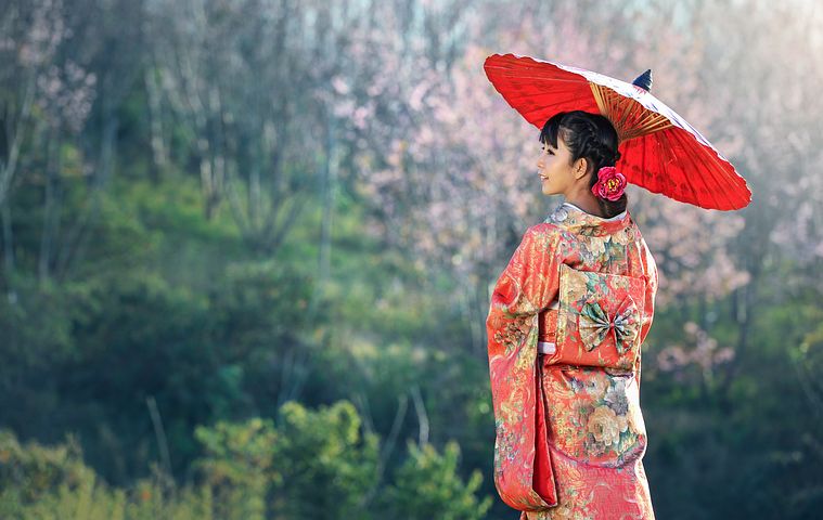 Ilustrasi orang Jepang memakai kimono/Foto: Pixabay