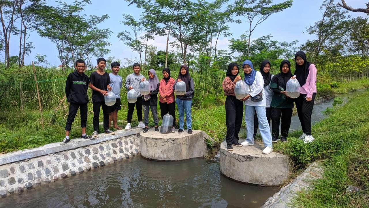 Para pelajar Pecinta Alam SMK Negeri 1 Ngasem (PASMEK1NG)/Foto: Bagas Wardana