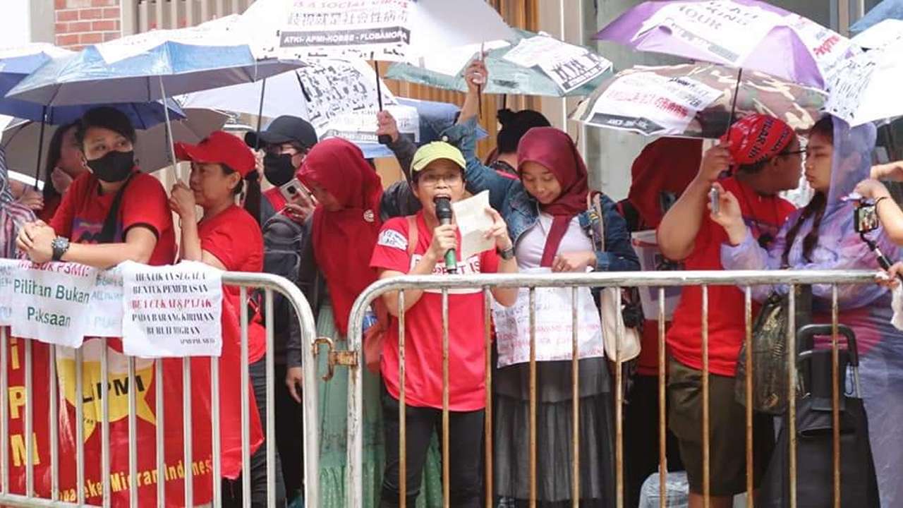 Buruh migran Trenggalek demo di Hong Kong/Foto: Dokumen WAST