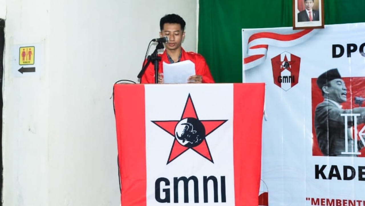 Genta menyampaikan pidato di kegiatan GMNI/Foto: Delta for Kabar Trenggalek