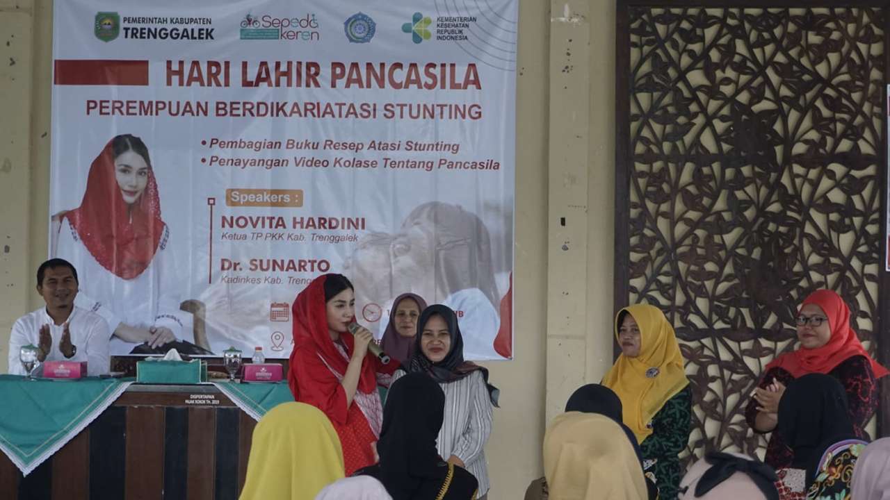 Bunda Novita bahas stunting di peringatan Hari Lahir Pancasila/Foto: Raden Zamz (Kabar Trenggalek)